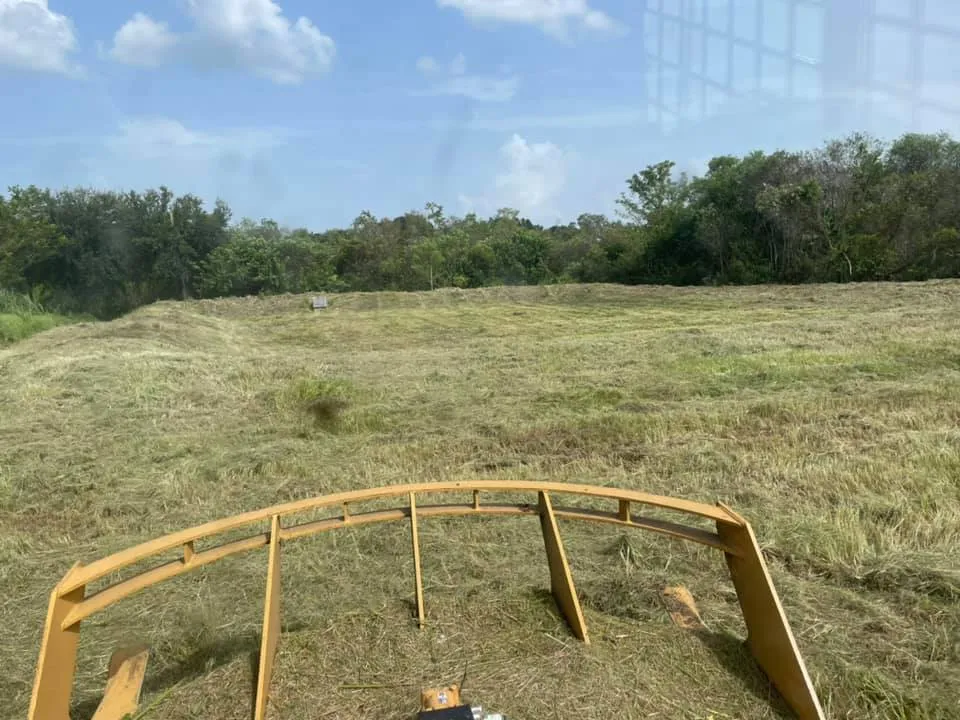View from the excavator cab on a Florida Site and Septic job in Lakeland, FL