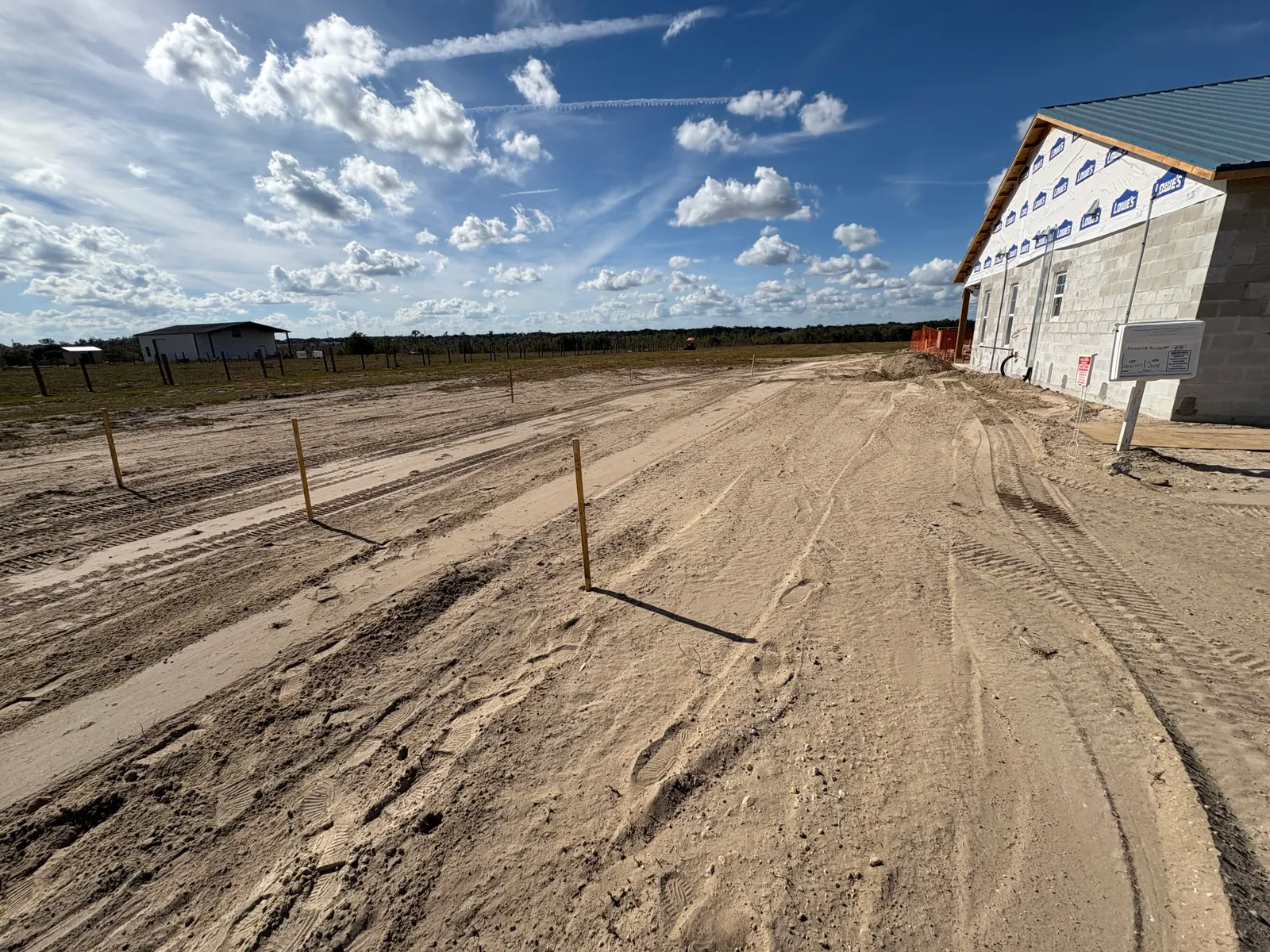 Compacted building pad prepared for construction in Polk County, FL
