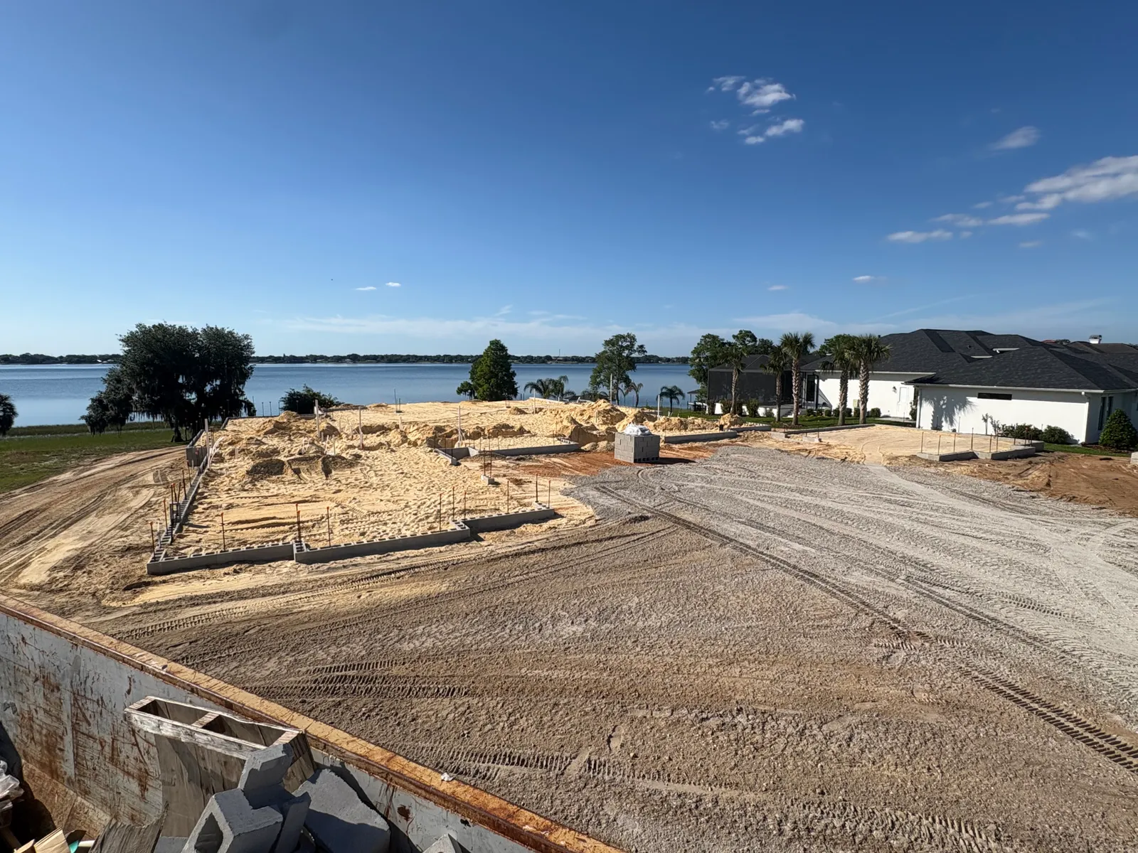 Graded building pad with silt fence in Lakeland, FL